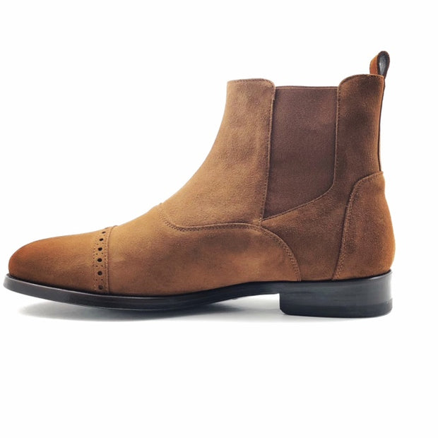 Chelsea Cap Toe Suede Boot