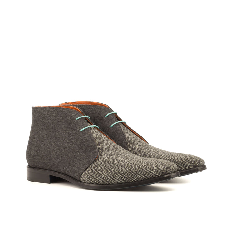 Herringbone Chukka Boot with Dark Grey Flannel