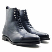 Balmoral Dark Grey Leather Cap Toe Boot