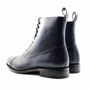 Balmoral Dark Grey Leather Cap Toe Boot