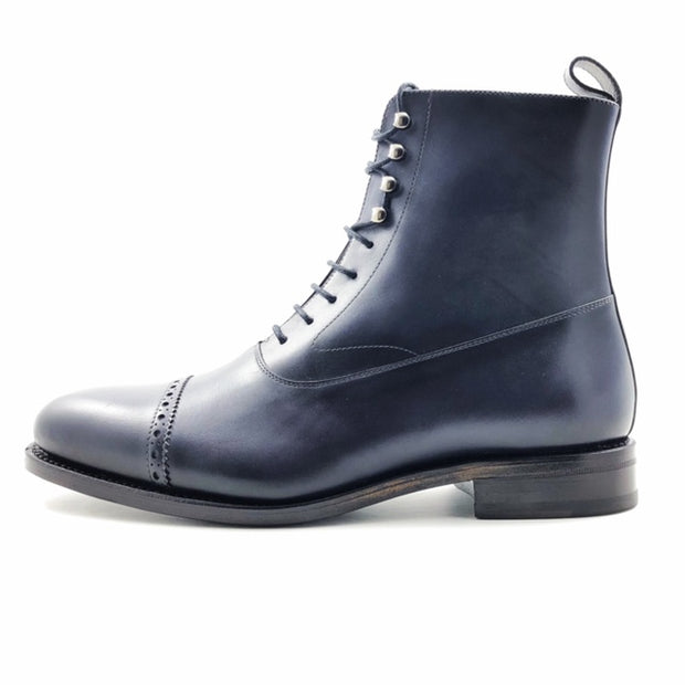 Balmoral Dark Grey Leather Cap Toe Boot