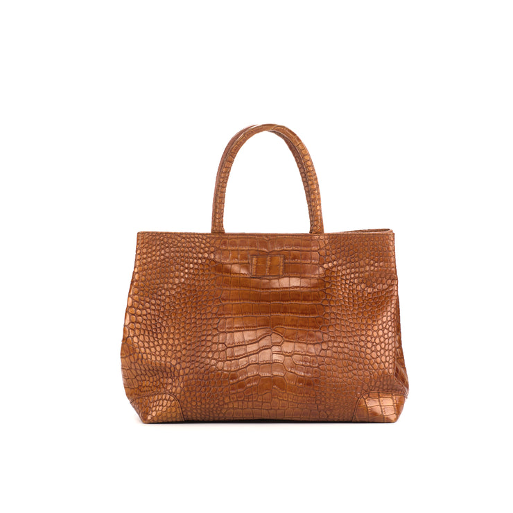 Croc Print Leather Bag