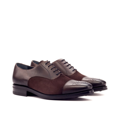 Leather and Suede Oxford Cap Toe