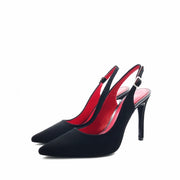 Black Suede Slingback Heel