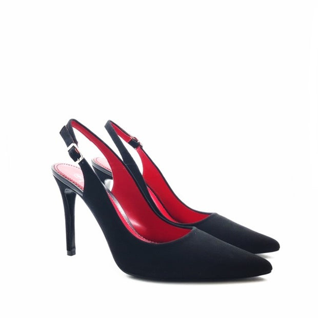 Black Suede Slingback Heel