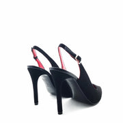 Black Suede Slingback Heel