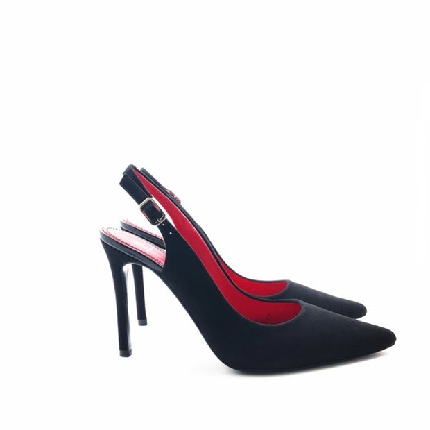 Black Suede Slingback Heel