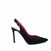 Black Suede Slingback Heel