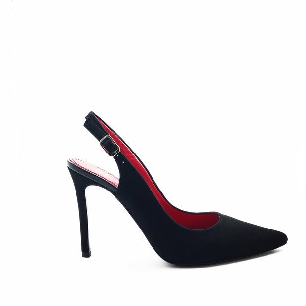 Black Suede Slingback Heel