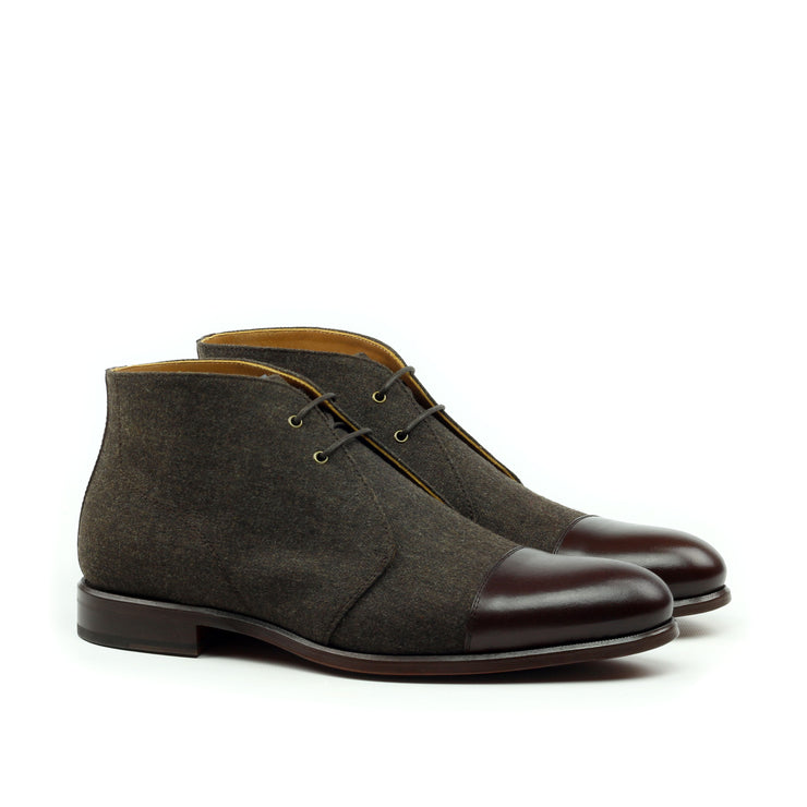 Flannel and Leather Chukka Cap Toe